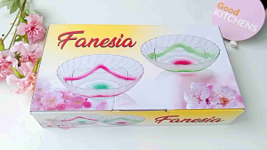 G167 [2 PCS] MANGKUK KACA MOTIF HATI MANGKUK MAKAN MANGKOK SUP MANGKOK SOUVENIR MANGKUK FANESIA