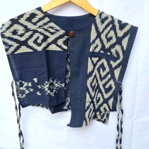 ATASAN VEST ROMPI TENUN NAVY