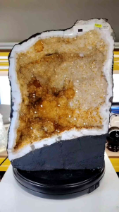 Brazil High Grade Two Tone Citrine Crystal Cave Ornament C15