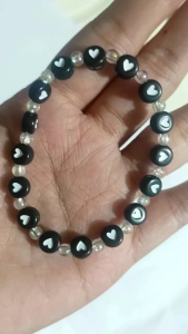 Heart Design Bracelet Color Black Made in Acrylic Plastic Best for Gifts