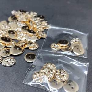 #3627 | 2hole * 6pcs Gold Button 12mm Buttons for Blouse | Costumes | DIY | Sewing