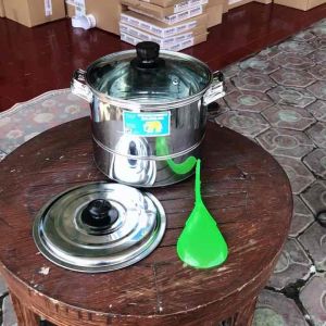 Dandang Kukus nasi kuping stainless 1kg Tutup Kaca Murah Tebal