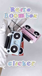 CLICK-ET! Boombox Clicker Keychain by Slycelab 2Buttons 3D Printed Cute Fidget Toy Retro Radio