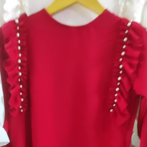 Blouse anak perempuan rumbai mutiara 3-12tahun