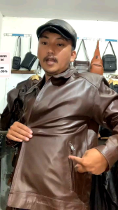 Jaket Kulit Pria Model Kerah Kemeja Made in Garut