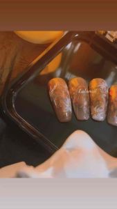 ยิ่ง เล็บเจลลายหรู งานอาร์ตสายญี่ปุ่น เล็บปลอม Handmade พร้อม 2 สี พاร์ม