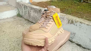 Rumaos krem semiboots sepatu PDL/PDH 6inch kulit sapi