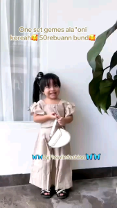 Natasha oneset pakaian anak musim panas Stelan Anak kekinian