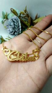 Kalung Ukir Nama Love untuk wanita Murah Perhiasan Pakai Nama Liontion Ukir Nama Sendiri Trendi