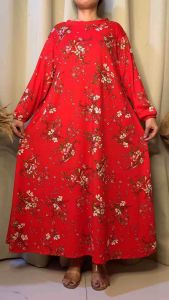 M to 2XL MUSLIM KNITTED LONG ABAYA DRESS WITH POCKET