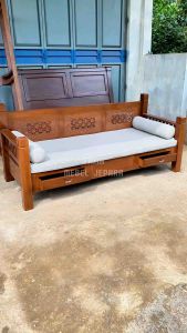 Bale Bale Kursi Teras Kayu Jati Model Blok Ukiran Mebel Jepara