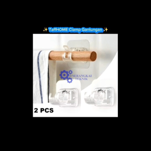 TaffHOME Clamp Gantungan Adhesive Wall Hanger Curtain Rod 2 PCS - TC22