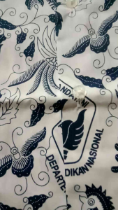 SERAGAM SEKOLAH SD SMP KEMEJA BATIK BIRU TUT WURI LENGAN PENDEK