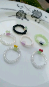 Cincin manik manik chery series beadring transparan/cincin Lucu/cincin imut