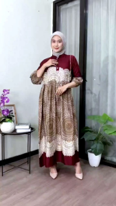DRESS ANJANI PITA GAMIS RAYON PREMIUM JUMBO LD115 BUSUI RESLETING WARNA WARNI BRAND
