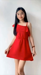 FYF YARRAH DRESS FOR KIDS UP TO 8-12 YEARS OLD FABRIC BARK CREPE