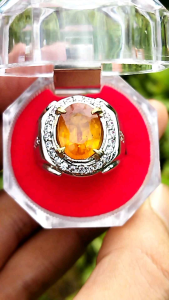 Cincin Batu Natural Orange Sapphire Afrika