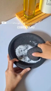 cobek batu asli original  sudah 1.set ( Jaminan uang kembali )