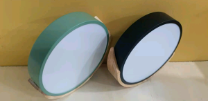 {SG SELLER } Macaron Morden wood Nordic  Grain Thin Flush Mount 18W/24W/30W Home kids Bedroom Round Living Room Led Ceiling Lights