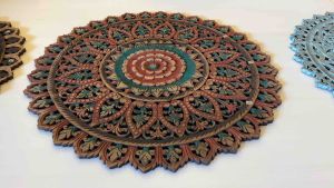 ไม้สักฉลุ แต่งบ้าน งานไม้แกะสลัก สไตล์บาหลี รัศมี 90 cm. Teak Wooden Carved Fretwork Panel