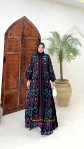 gamis busui motif simple produk Amore by Ruby edisi Camilla dress