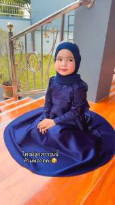 ชุดเดรชเด็กผู้หญิงผ้าซาร่าแต่งเลื่อมรุ่น13/10