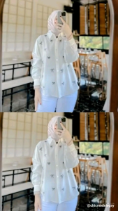 Kemeja Rayon Twill Mix Payet - Vocer 7000