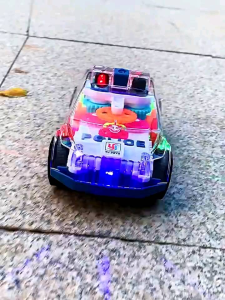 Glowing Transparent Gear Police Car with Music and Flashing Lights for Childrens Toys [Ship Kuala Lumpur]