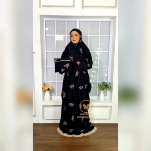 Mukena Terusan Dewasa Terbaru Katun Adem Bordir kirania Mukenah Dewasa lajuran bordir Mewah