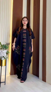 Long Lowo Multi Colour Rayon Premium / Long Dress Kalong Batik Cap Multicolor Elegan Mewah Rayon Super