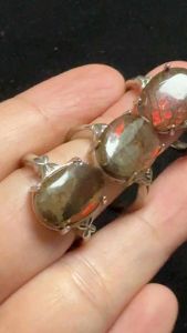 (Real Unit) Ammolite Quartz Adjustable Ring 斑彩石戒指-可调节 Cincin Batu Ammolite [S/n:3131047/8/9]