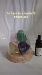Fuji Crystal Stone Essential Oil Diffuser Lamp +  UK Essential Oil 10ml [ USB Rechargeable / Aromatherapy ]