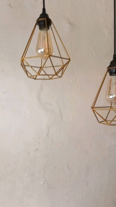 Lampu gantung hias minimalis ruang dapur diamond gold isi 3
