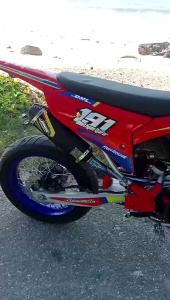 KNALPOT KLX150 CRF150 KLXBF MODEL SC50 BLACK COATING LEHER MEGABOMB