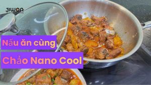 Chảo Inox Jiwon Công Nghệ Nano Lạnh Kèm Vung Kính Cao Cấp Không Cần Tôi Chảo