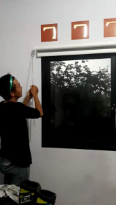 Roller Blinds Kain Blackout & Gorden Tarik Ukuran Custom