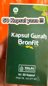 Kapsul Gurah Bronfit 50 Kapsul Herbal Pernafasan Flu Batuk