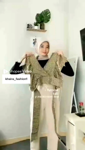 NABIL KOREAN TOP CROP || ROMPI NABIL MOTIF TARTAN || NABIL FEST CROP