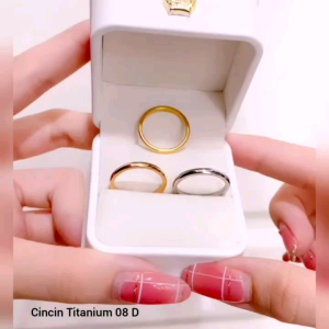Cincin Titanium Paket 3 In 1 Stainless Steel Satu Set Cincin Couple Tunangan Xpid23