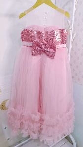 GAUN PESTA ANAK PINK DRESS SEQUIN TULLE PESTA