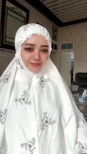 Mukena Terusan Lubabah Mukenah Dewasa Katun Premium Telekung Hias Bordir