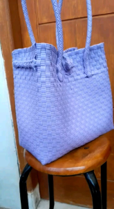 TAS ANYAMAN JALI PREMIUM MINOLEA SIZE M LILAC TAS WANITA