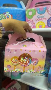 12pcs Donut Theme CandyLand Ice cream Sweets Birthday Party Loot box Loot Bags Gift Box Sweet Life Giveaway Lootbags