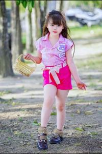 ชุดเซตน้องหมีน่ารักเสื้อกางเกงชุดเด็กหญิง