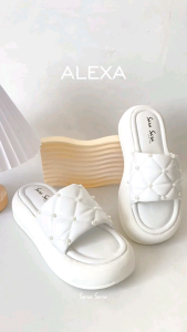 Sara Sara ALEXA Sandal Wedges Wanita Kekinian Sendal Slop Platform Korean Style Slop Mutiara Terbaru