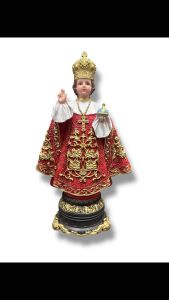 12inches Red Sto Nino Catholic Statue Resin Made Sto Nino Religious Altar Display Catholic Decoration Ornaments for Home Altar