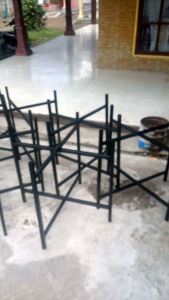Meja Lipat 120x60cm Rangka Besi 3x3 Papan HPL 16 Kuat Kokoh Awet