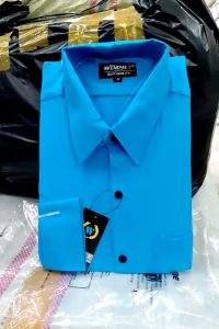 Wendyat.T Kemeja Formal Reguler Warna Biru Tosca✓Kemeja Pria Polos Lengan Panjang