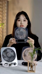 Portable Desktop Small Fan Table Top Fan Bedroom Ultra-thin Portable Handheld Fan USB Charging Jisulife Style Digital Display