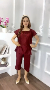 Setelan Rayon 7/8 Busui Friendly Kancing 3 Aktif